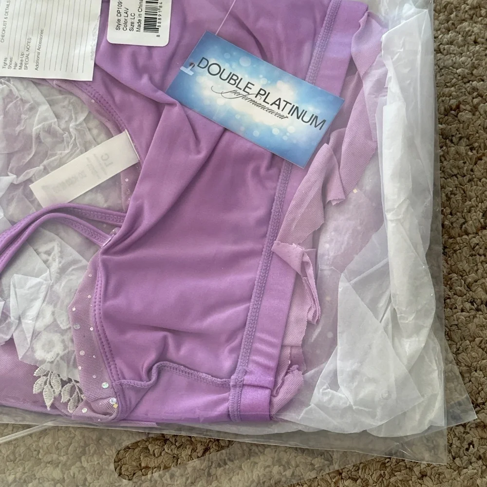 Double Platinum Lilac Shimmer Lyrical Jazz Dance Costume 2 Piece Dancewear
